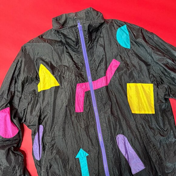 Retro Street Style Set – Vintage Geometric Sport Jacket + Go Slow Caravan Hiking - Picture 8 of 12